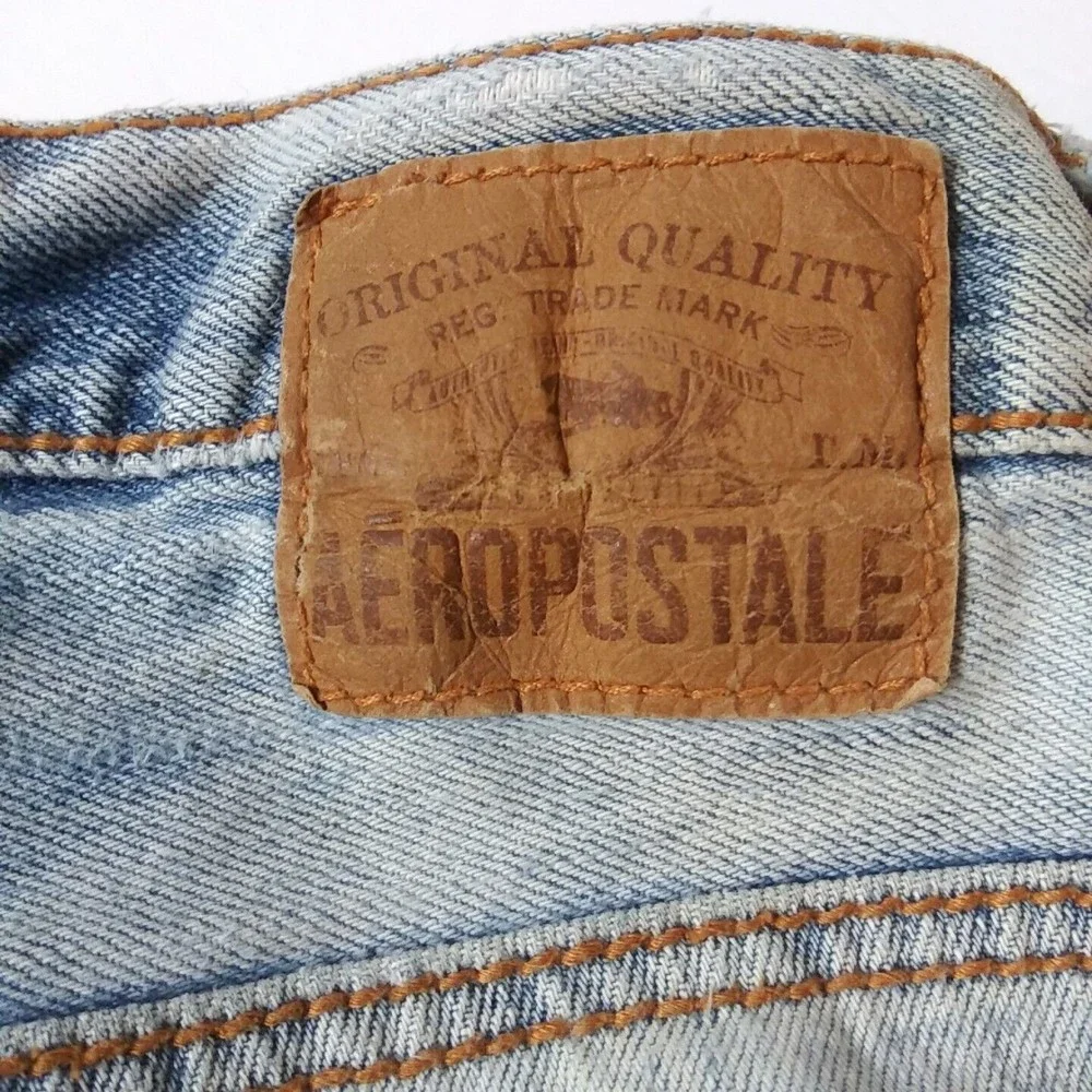 Aeropostale Distressed Driggs Slim Bootcut Mens Jeans Size 31/30 Light Blue - Picture 7 of 12